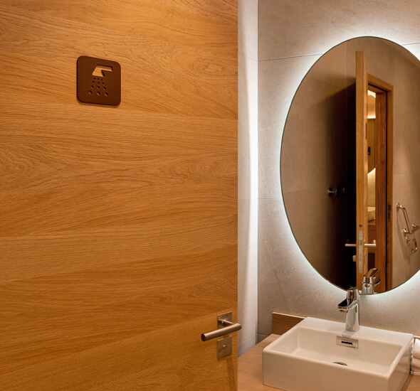 pictogramme douche sur mesure, création graphique pour projet signalétique de wayfinding studio